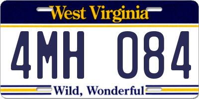WV license plate 4MH084