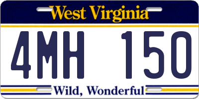 WV license plate 4MH150