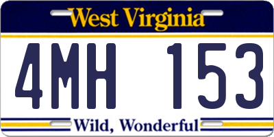 WV license plate 4MH153