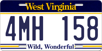 WV license plate 4MH158