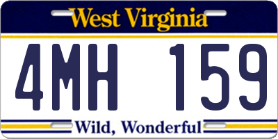 WV license plate 4MH159