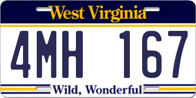 WV license plate 4MH167