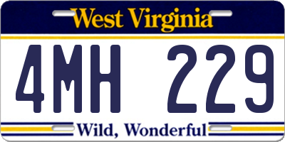 WV license plate 4MH229
