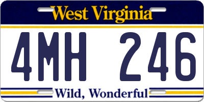 WV license plate 4MH246