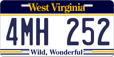 WV license plate 4MH252