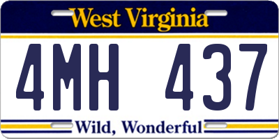WV license plate 4MH437