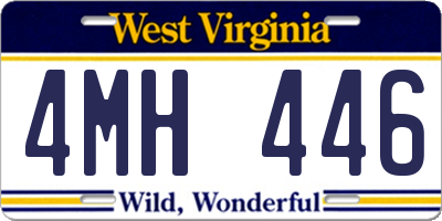 WV license plate 4MH446