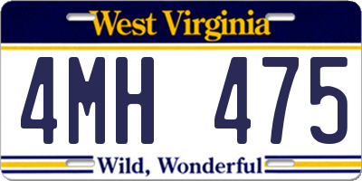WV license plate 4MH475