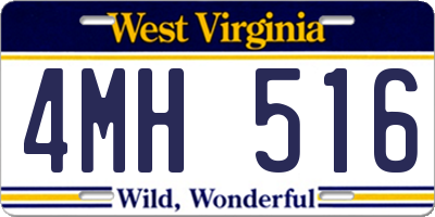 WV license plate 4MH516
