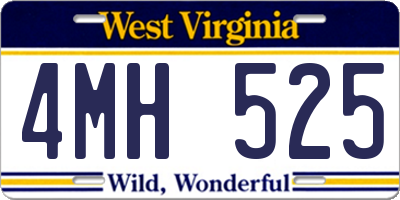 WV license plate 4MH525
