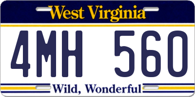 WV license plate 4MH560