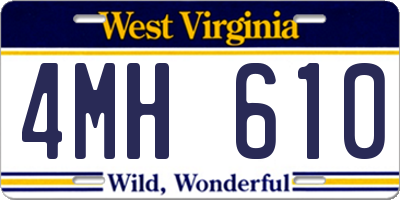 WV license plate 4MH610