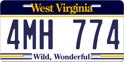 WV license plate 4MH774