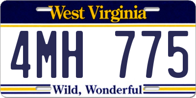WV license plate 4MH775
