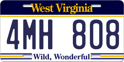 WV license plate 4MH808