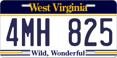 WV license plate 4MH825