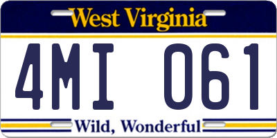 WV license plate 4MI061