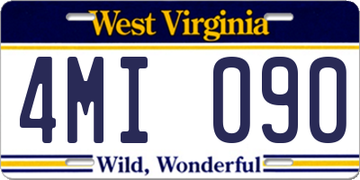WV license plate 4MI090