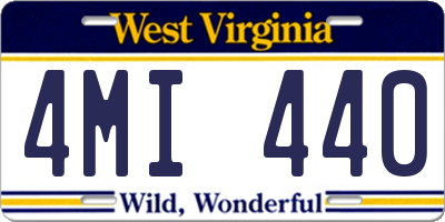 WV license plate 4MI440