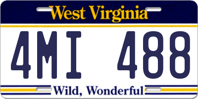 WV license plate 4MI488