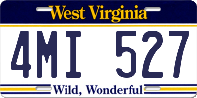 WV license plate 4MI527