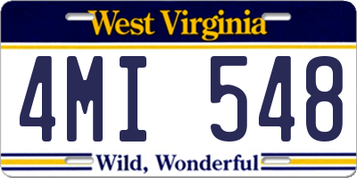 WV license plate 4MI548