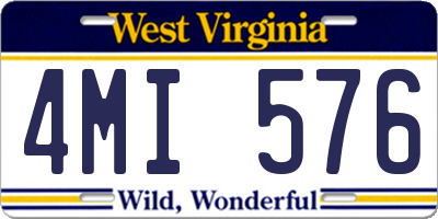 WV license plate 4MI576