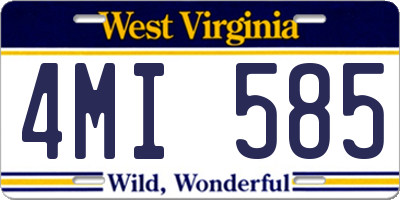 WV license plate 4MI585
