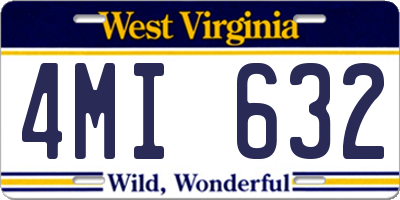 WV license plate 4MI632