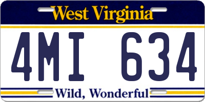 WV license plate 4MI634