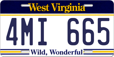 WV license plate 4MI665