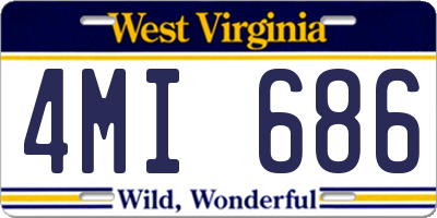 WV license plate 4MI686