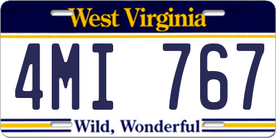 WV license plate 4MI767