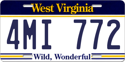 WV license plate 4MI772