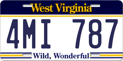 WV license plate 4MI787