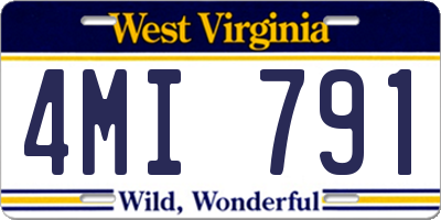WV license plate 4MI791