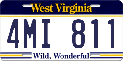 WV license plate 4MI811