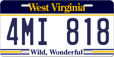 WV license plate 4MI818