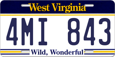 WV license plate 4MI843
