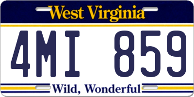 WV license plate 4MI859