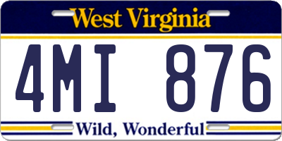 WV license plate 4MI876
