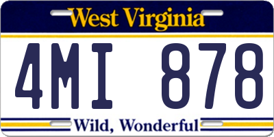 WV license plate 4MI878