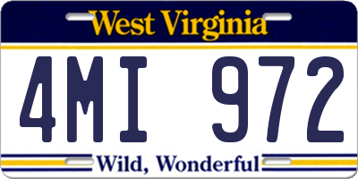 WV license plate 4MI972