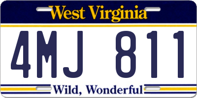 WV license plate 4MJ811