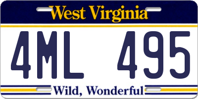 WV license plate 4ML495