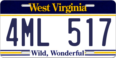 WV license plate 4ML517