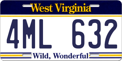 WV license plate 4ML632