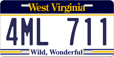 WV license plate 4ML711