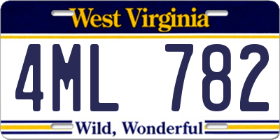 WV license plate 4ML782