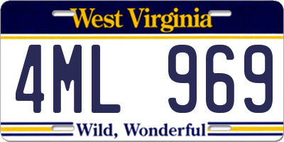 WV license plate 4ML969